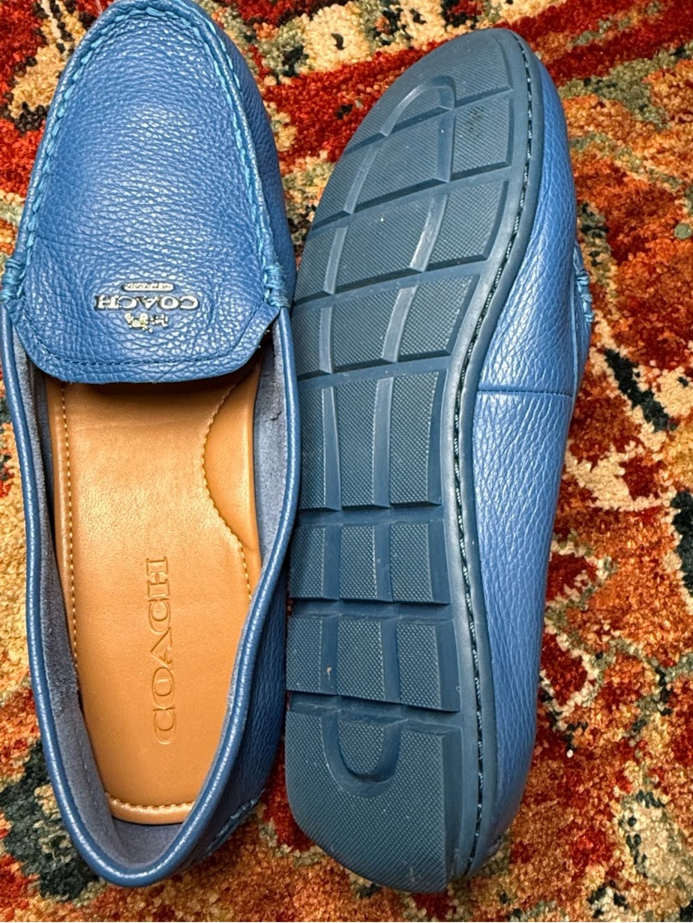 COACH BLUE ONLY Penny Loafers excellent condition size 8 - Picture 3 of 4
